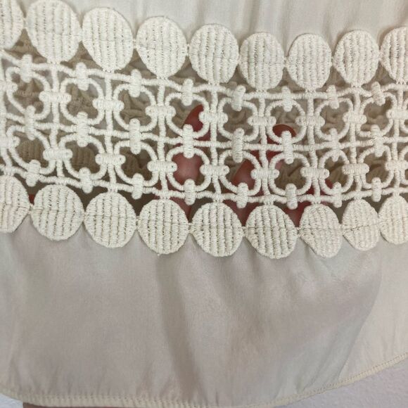 The Addison Story Anthropologie Silk & Cotton Crochet Women's Top - Picture 4 of 10